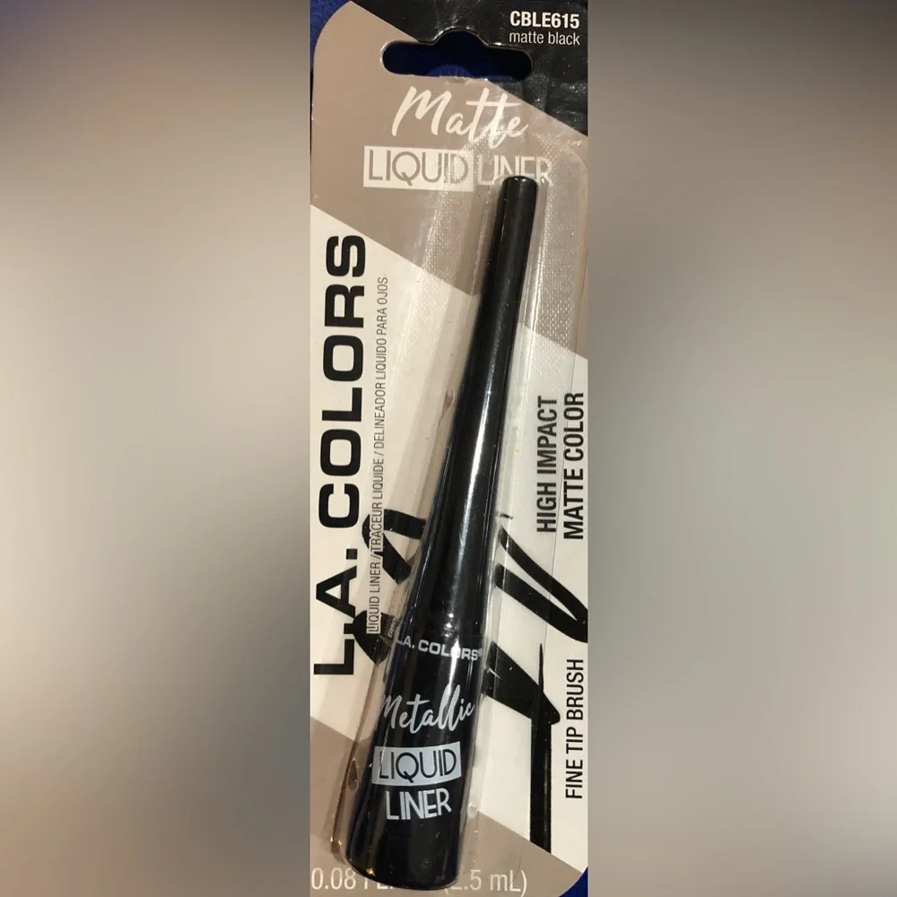2pack high‎ impact matte & metallics fine tip brush liquid eyeliners new